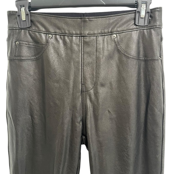 SPANX Black Faux Leather leather like Pants Women’s Size Petite S - Picture 3 of 14